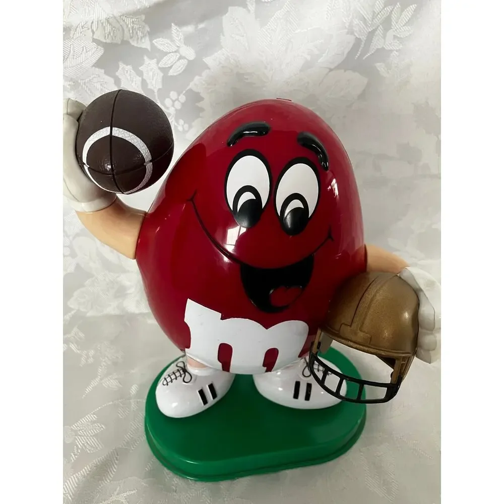 Vintage 1995 M&M's Red Football Player Candy Dispenser Sports Figure Mars